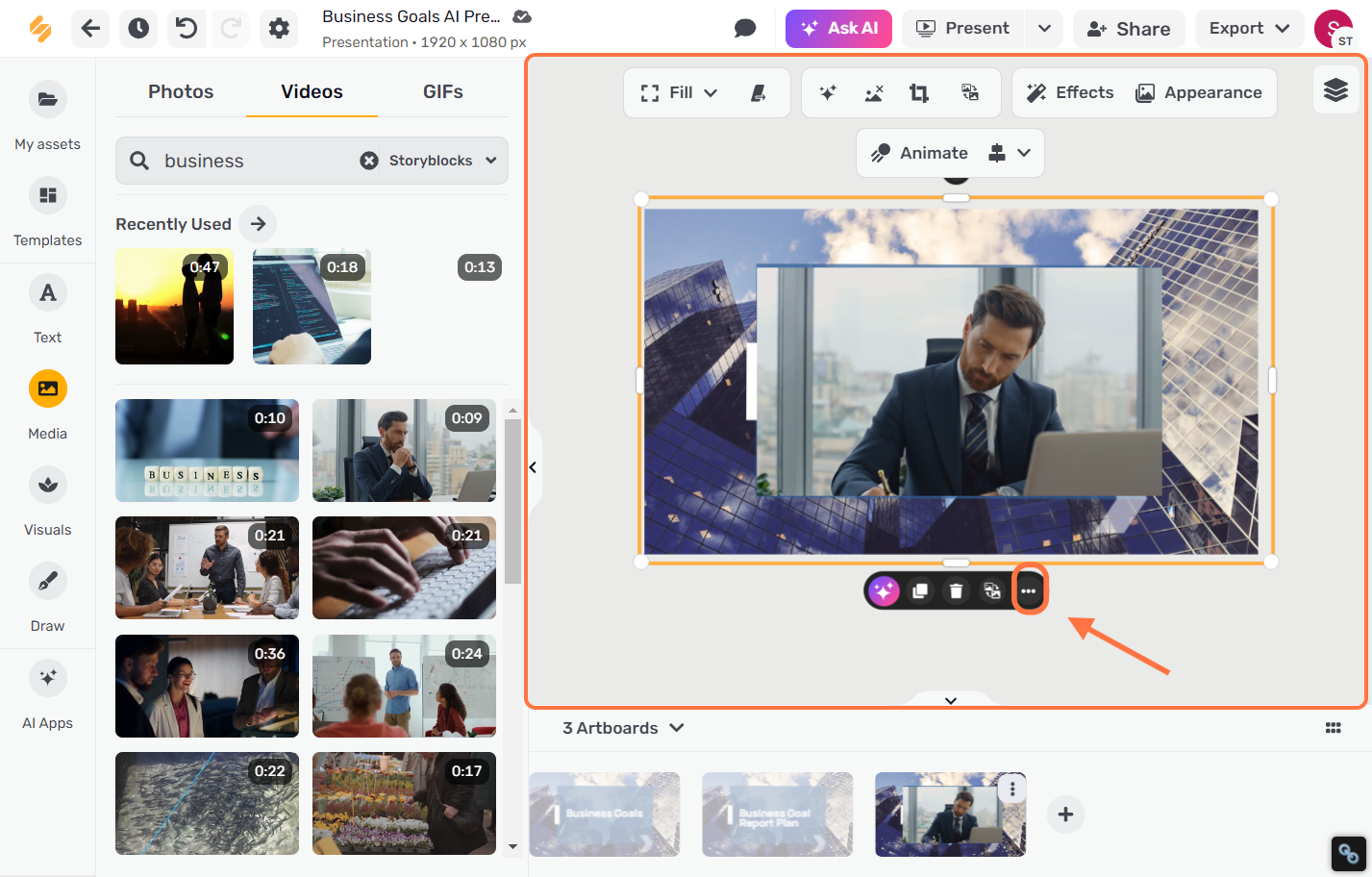 how to insert video on powerpoint presentation 3 dots click