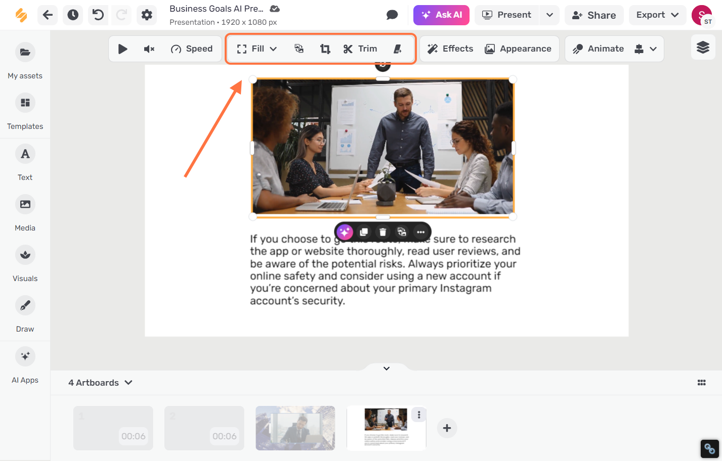 how to insert video on powerpoint presentation edit options for trim
