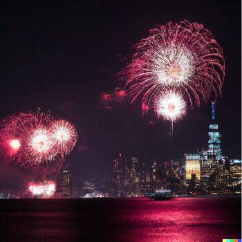 DALL-E 2 - Indicación “Amazing fireworks, view from Ellis Island, 4th of July. Sony A7, f/2” DALL-E 2 - Indicación “Amazing fireworks, view from Ellis Island, 4th of July. Sony A7, f/2”