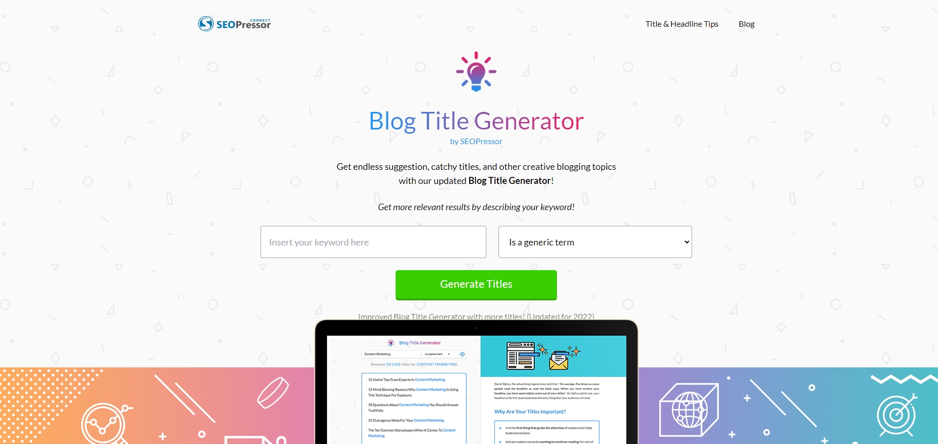 SEO Pressor Free Headline Generator