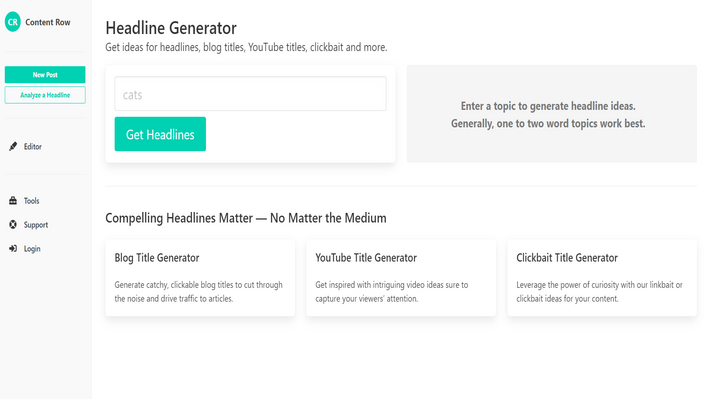 Content Row Headline Generator Content Row Headline Generator