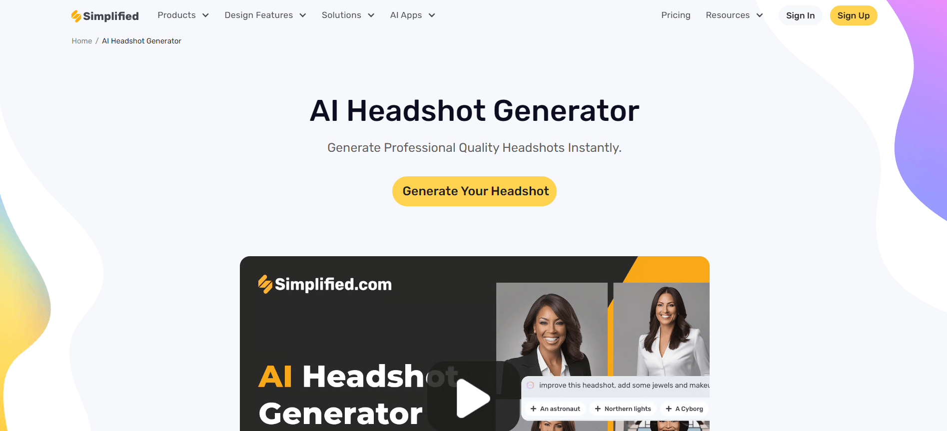 Simplified AI Headshot Generators