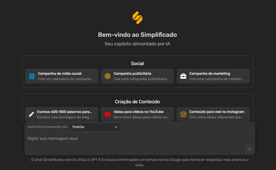 Acesse o AI Chat do Simplified