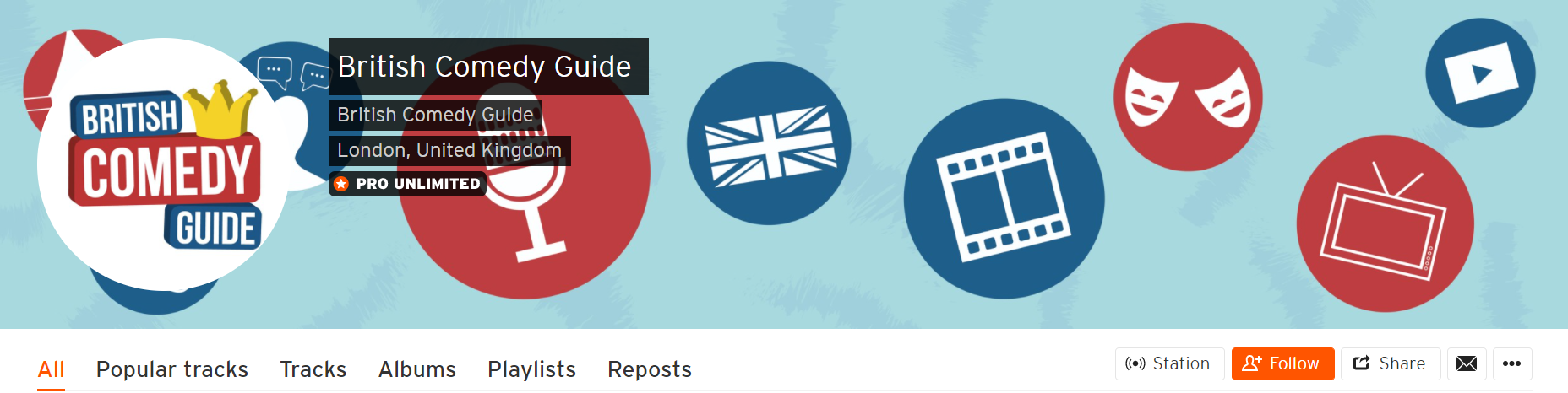 british comedy guide soundcloud banner example British comedy guide Soundcloud banner example