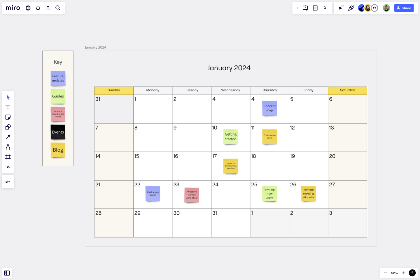 Calendario para redes