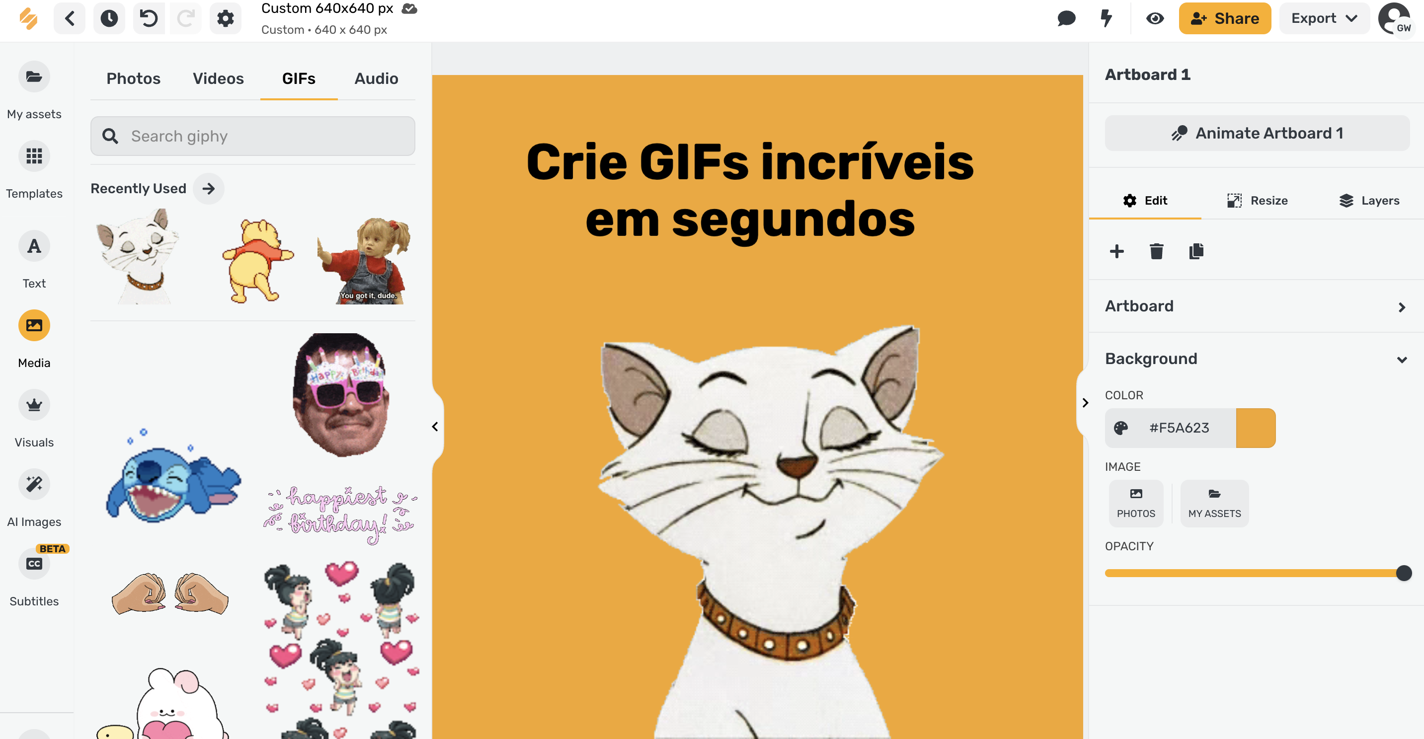 Editor de GIF  Editar GIFs online com ferramentas mágicas