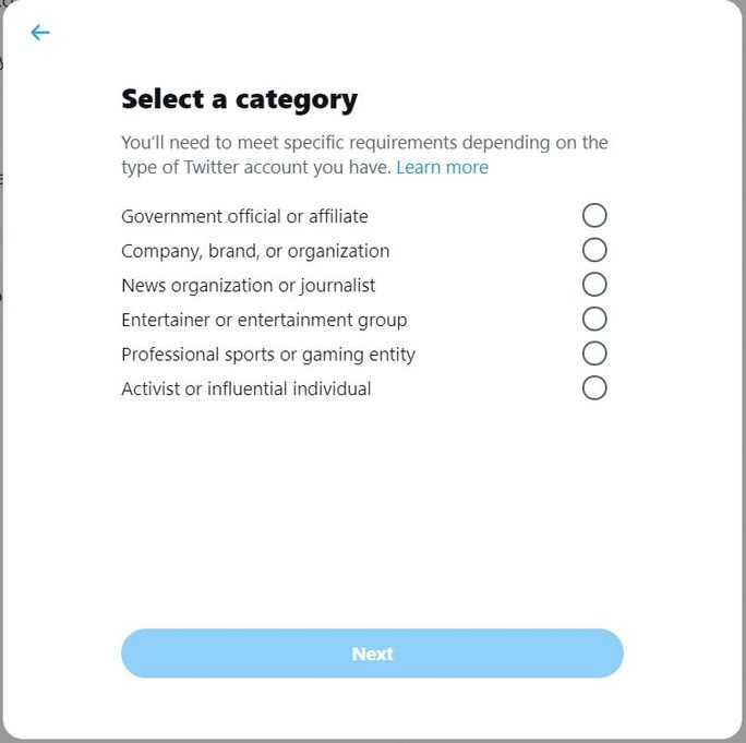 Choose Your Account Category