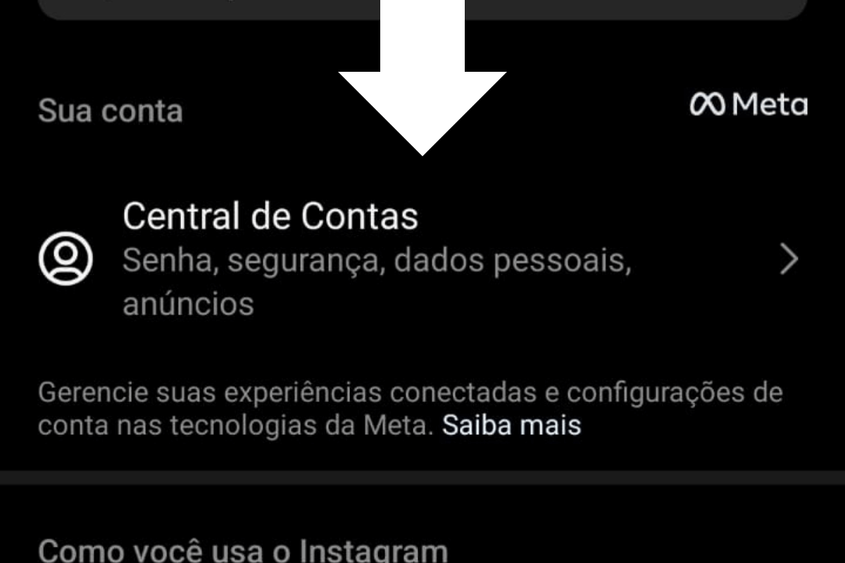 Como desconectar o Instagram do Facebook pelo Instagram