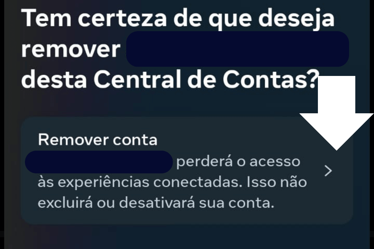 Confirme a remoção ao tocar em