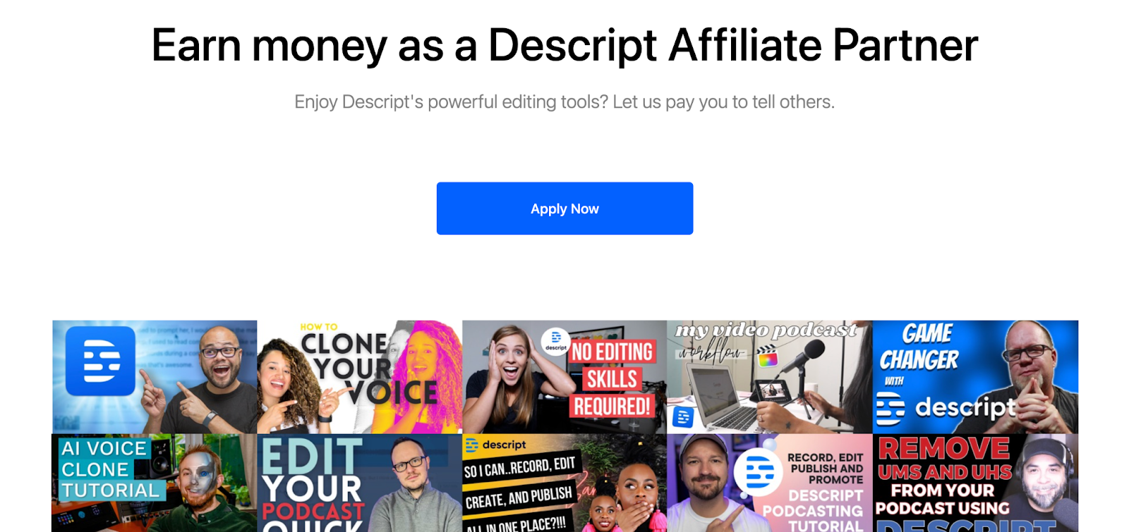 Descript affiliate partner program