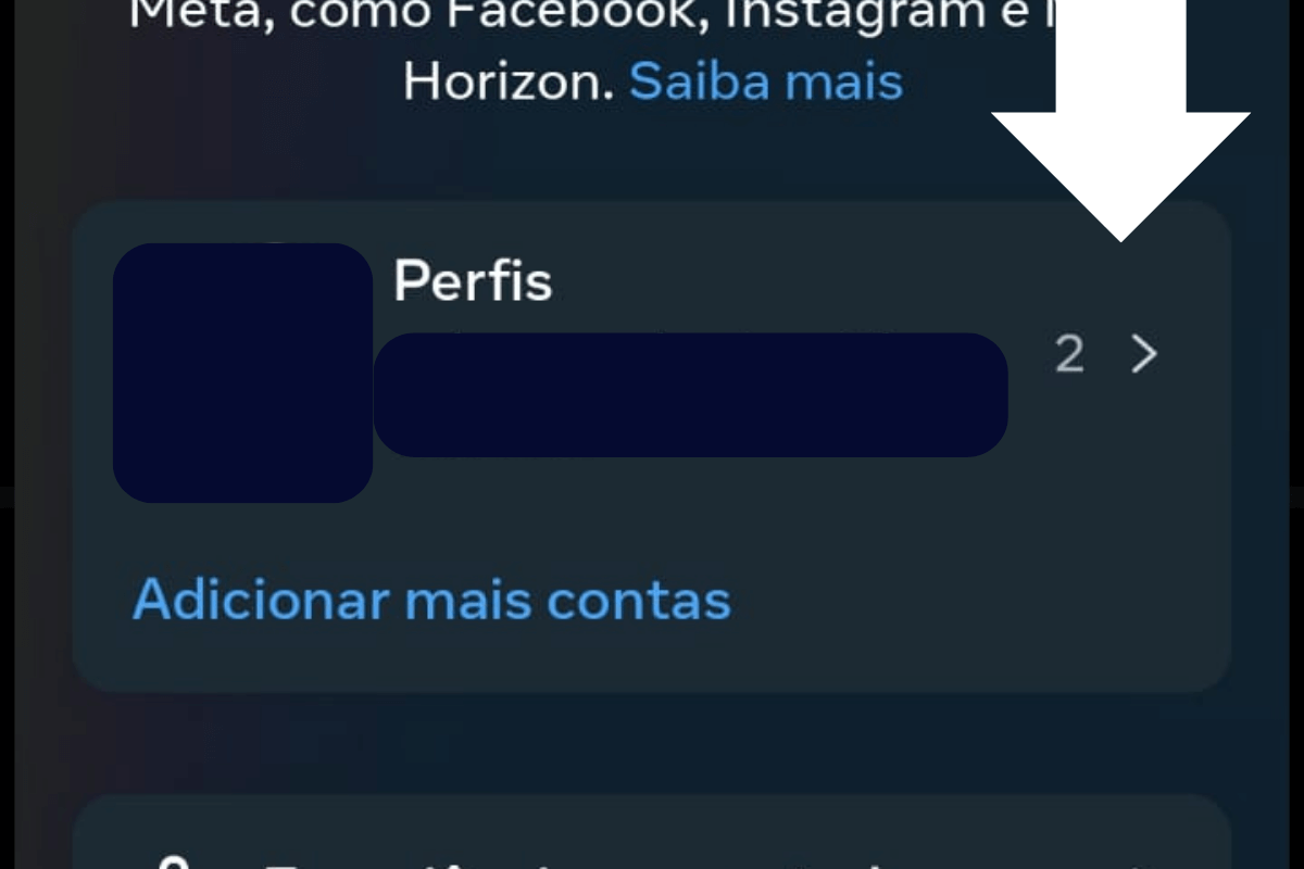 Em Perfis, clique na seta que aponta para a direita