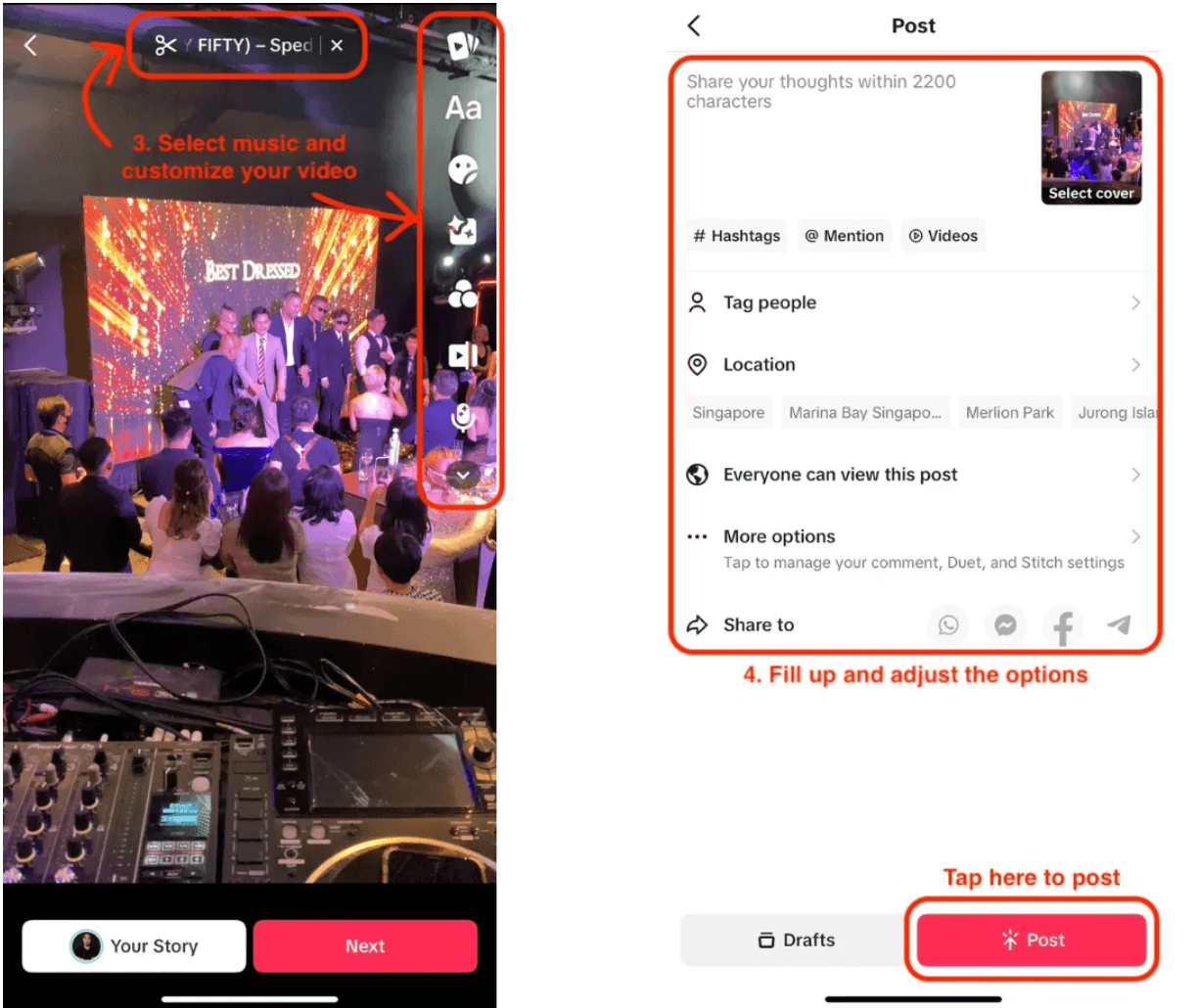 Finalize your TikTok by tapping the ‘Next’ button