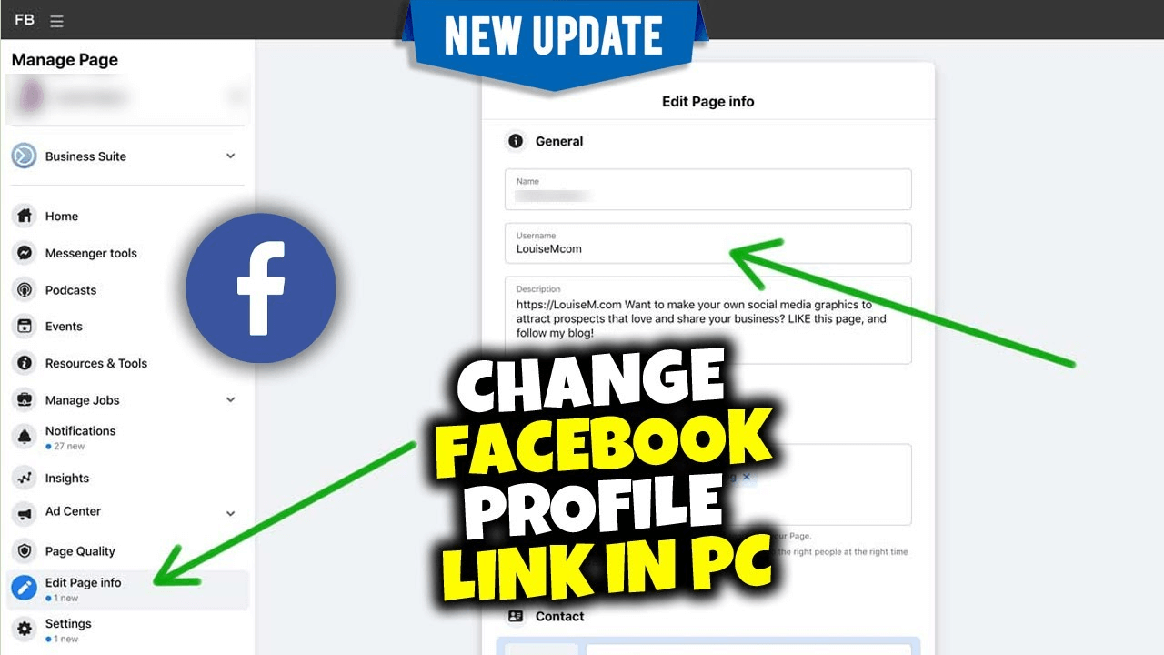 Update Your Facebook URL on Desktop