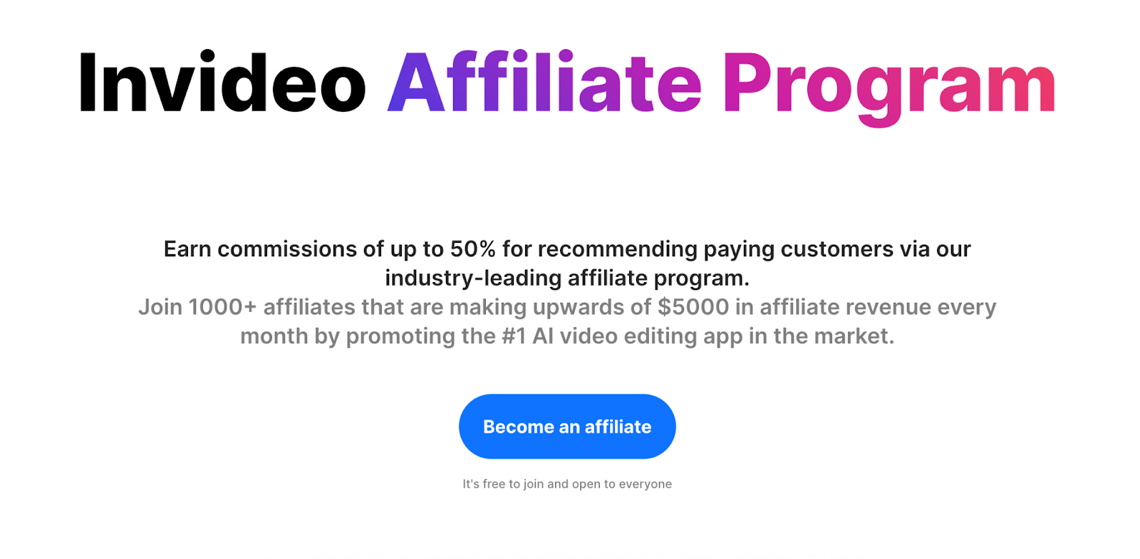 Invideo affiliate program