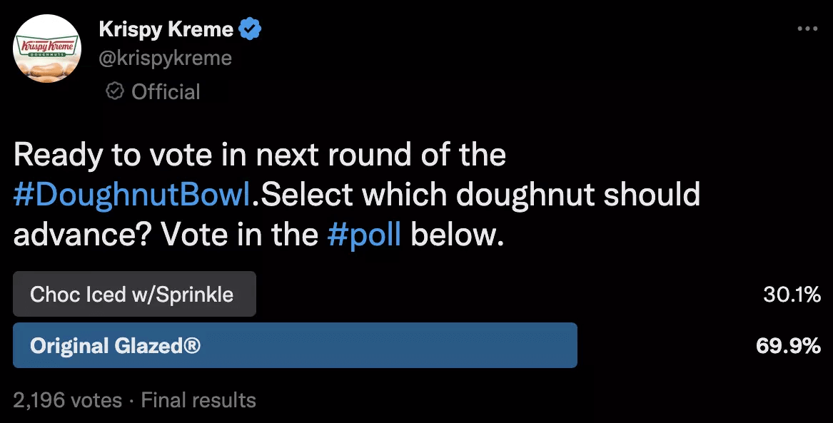 Krispy Kreme Also Asking Their Followers for Their Opinion