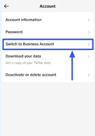 Switch to Business Account