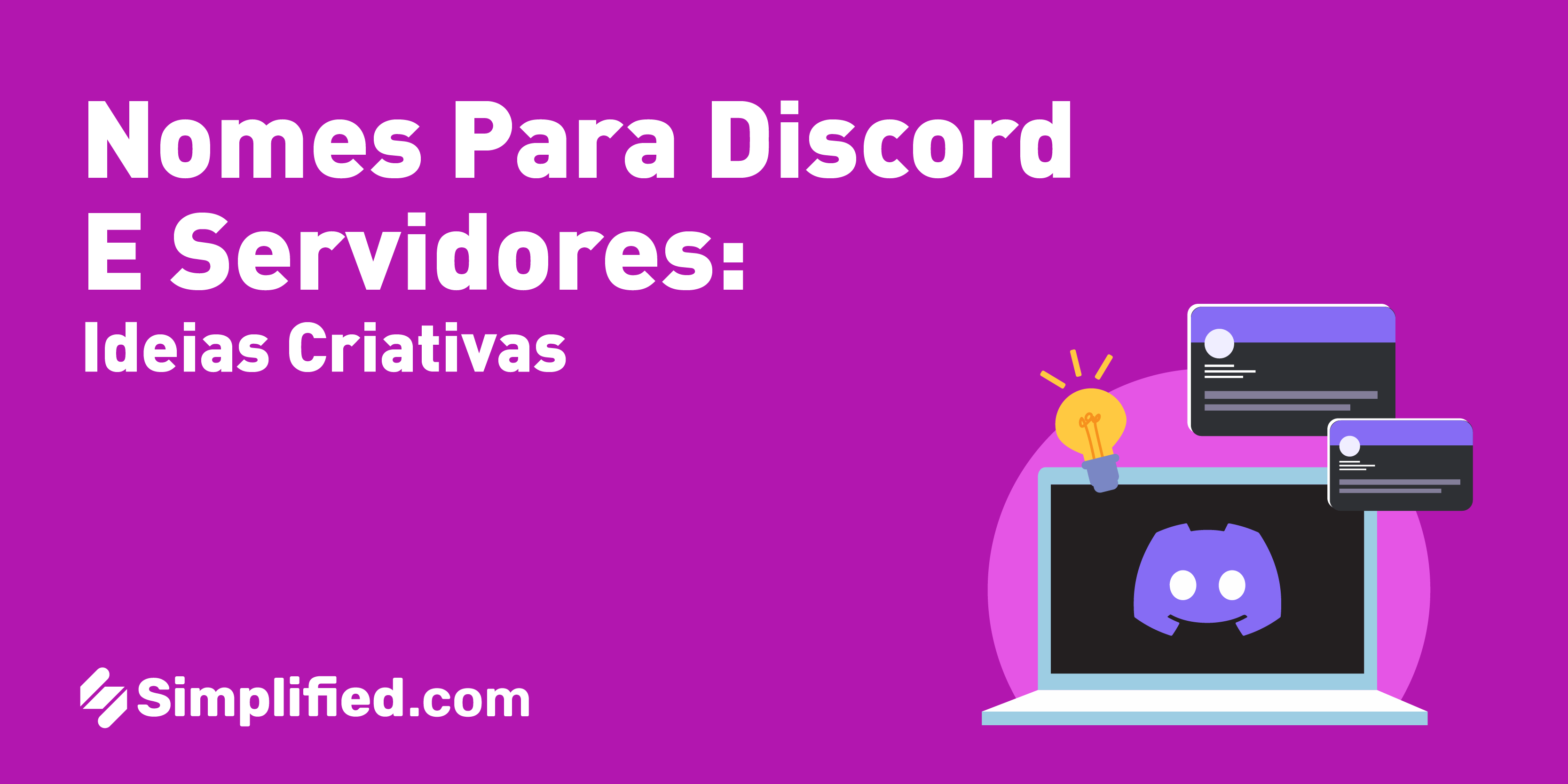 Nomes para Discord e Servidores: 100 Ideias Criativas | Simplified Nomes para Discord e Servidores: 100 Ideias Criativas | Simplified
