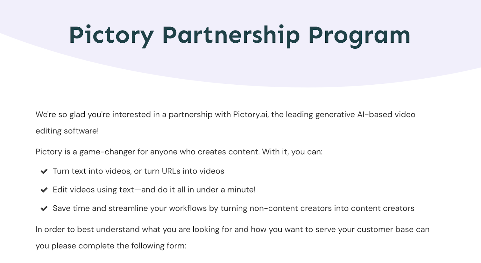 Pictory.ai’s affiliate program 