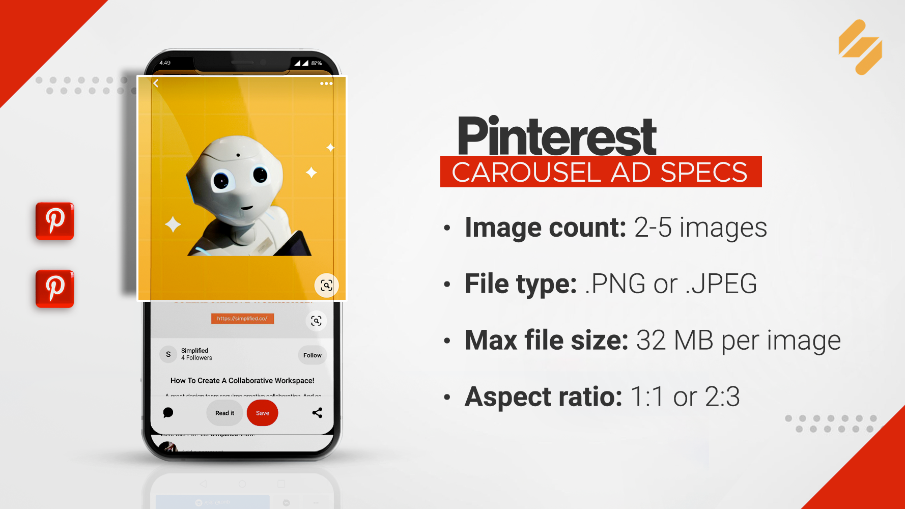 Pinterest Carousel Ad Specifications 