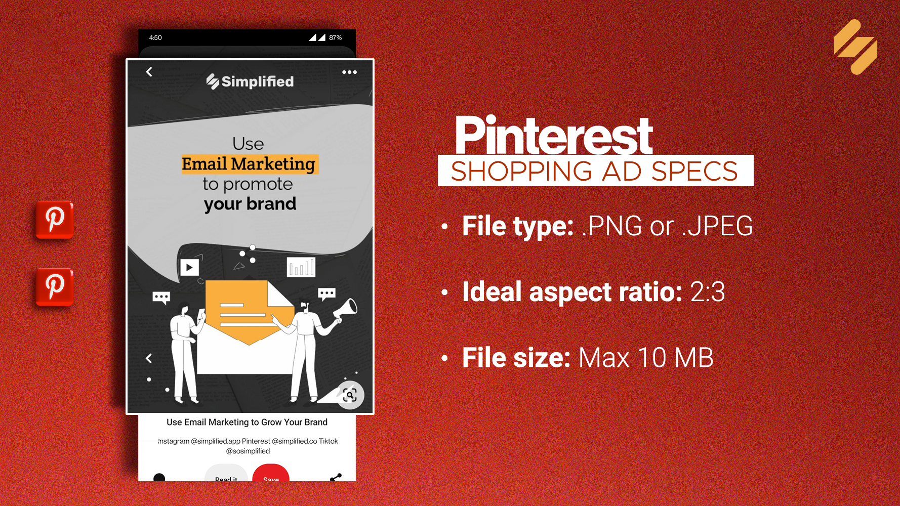 Pinterest Shopping Ad Specifications 