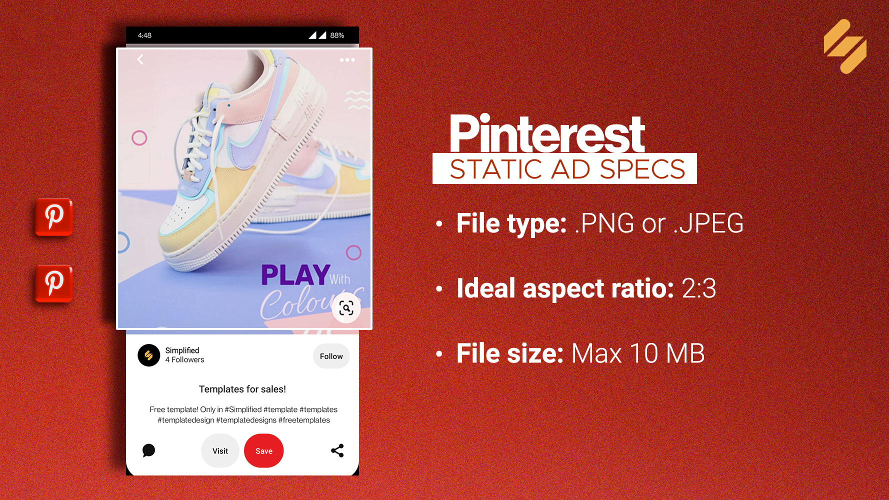 Pinterest Static Ad Specifications 