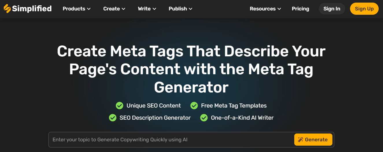 Relevant Meta Tags With Simplified