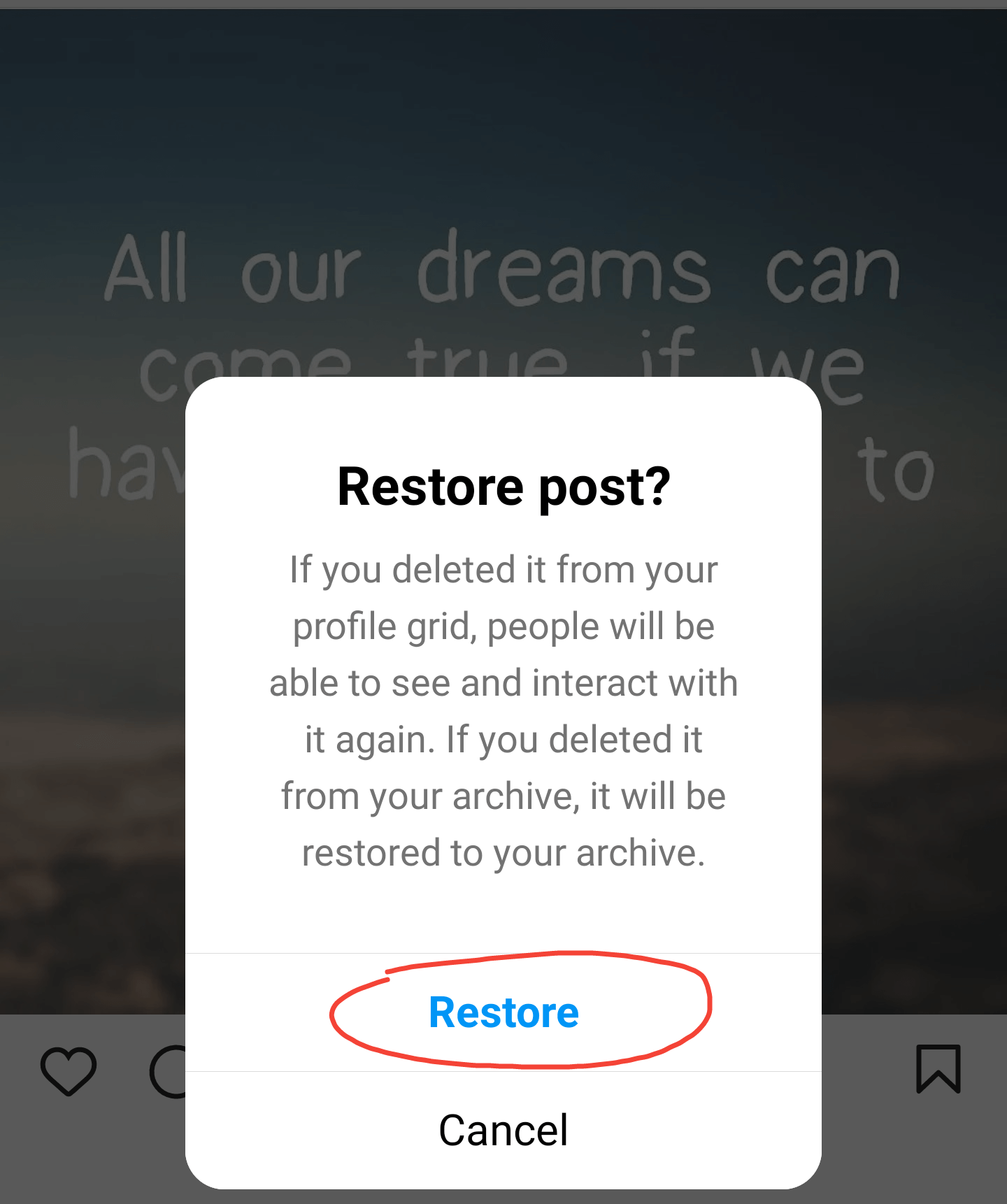 Restore the images