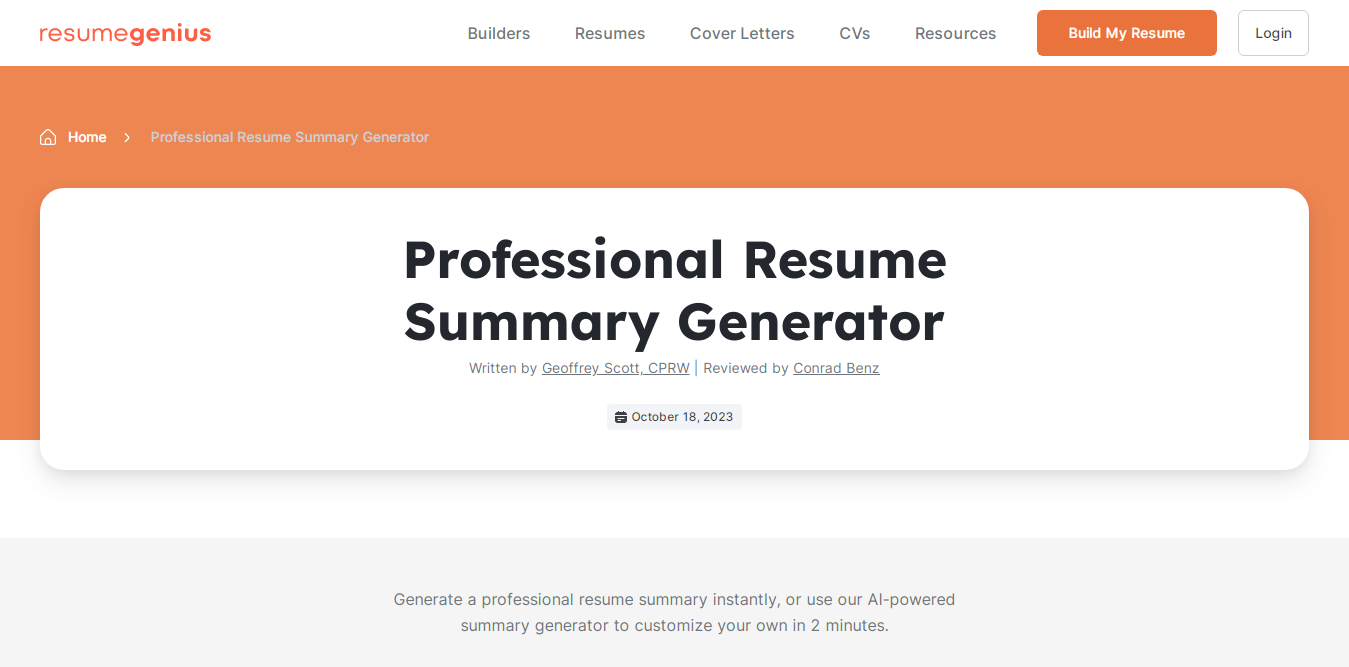 Resume Genius