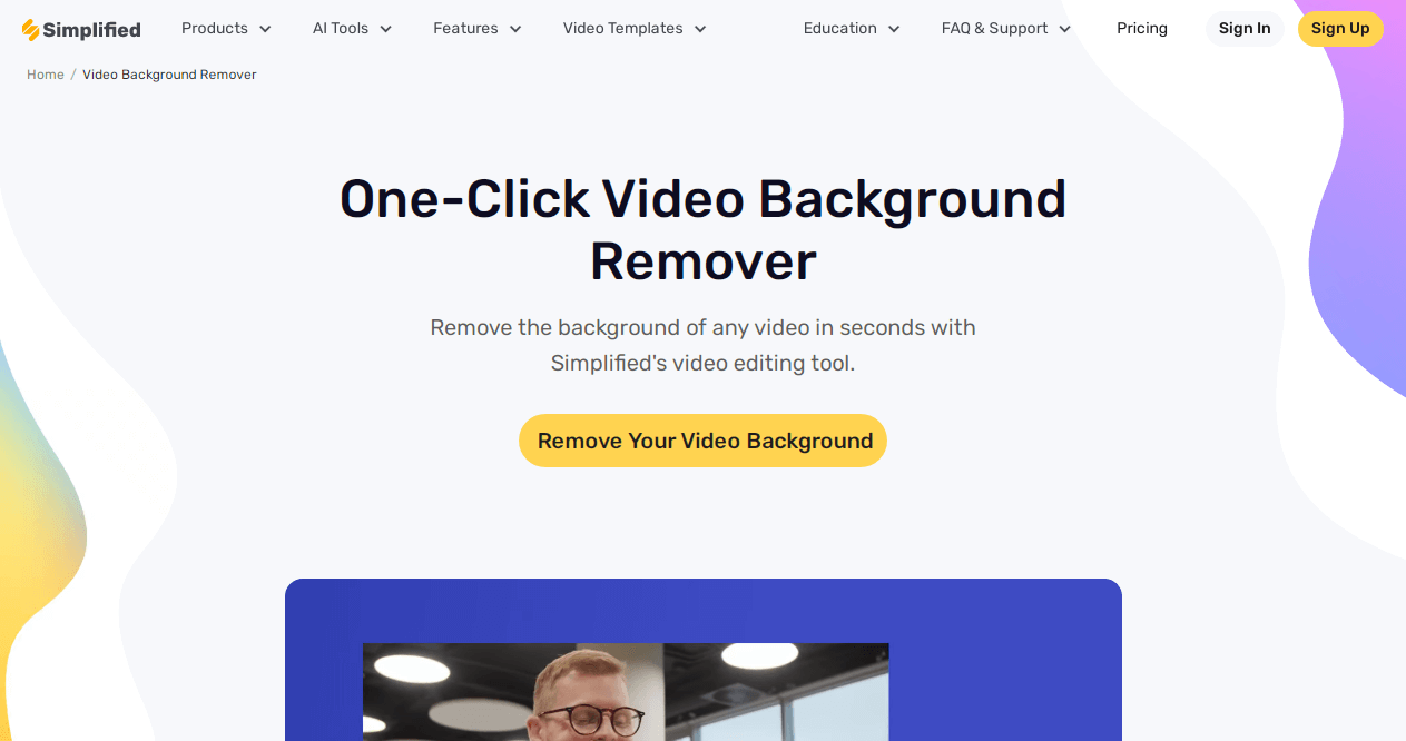 Simplified One-Click Video Background Remover