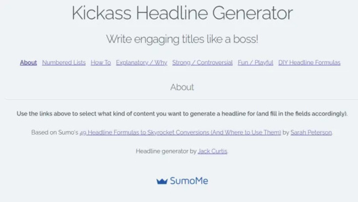 SumoMe Kickass Headline Generator SumoMe Kickass Headline Generator