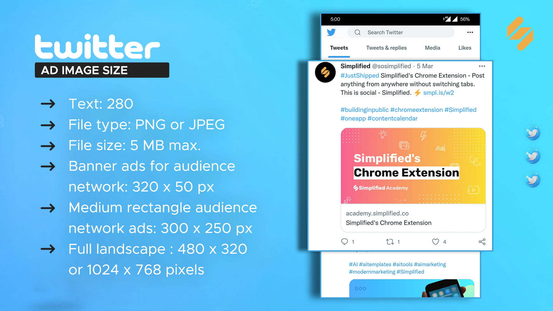 Twitter Ad image size