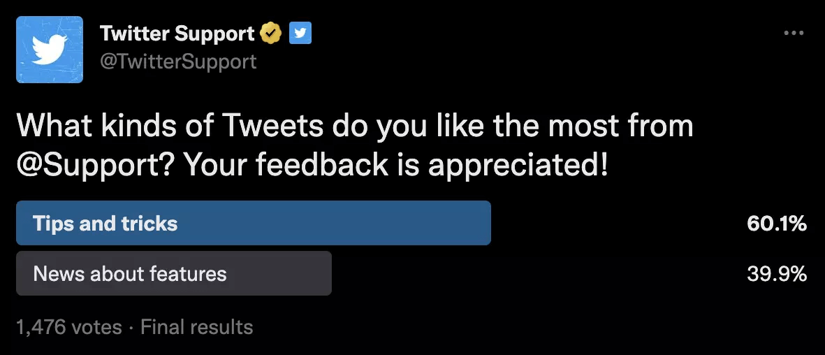 Twitter Support Taking User Feedback