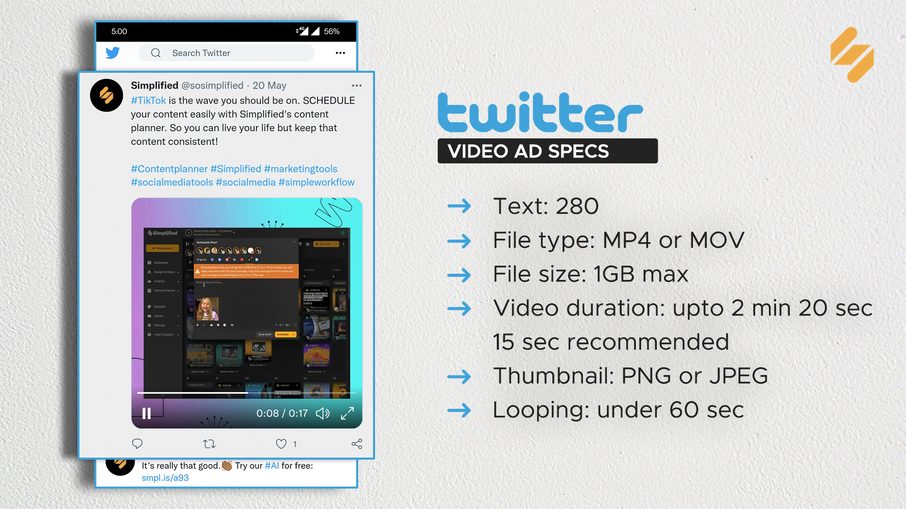 Twitter video ad specs