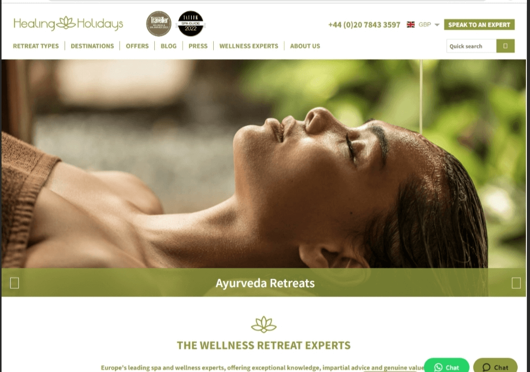 Wellness Retreat Website