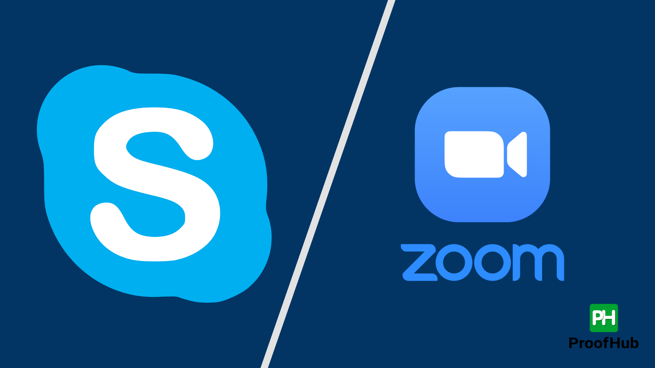 Zoom-vs-Skype Blue logos Zoom-vs-Skype Blue logos