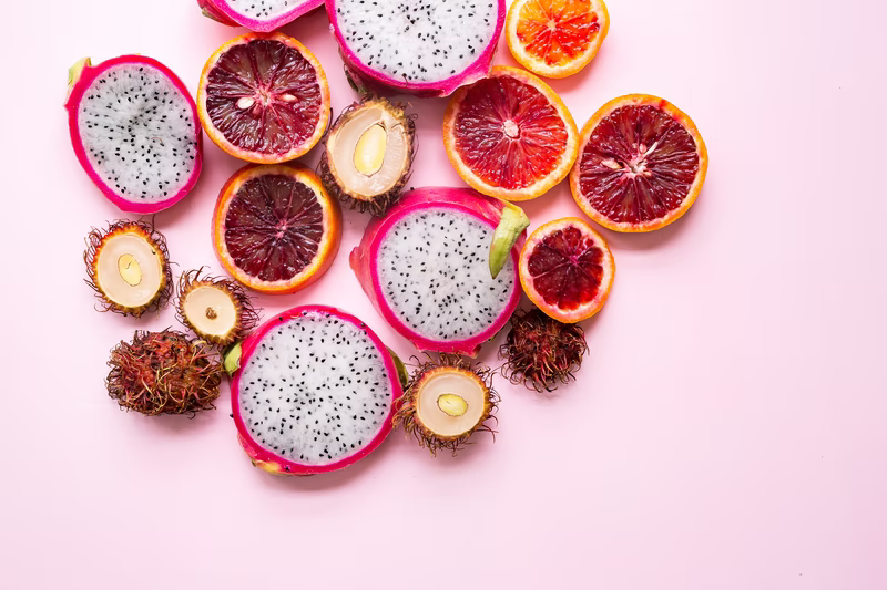 analogous colors example fruits pink