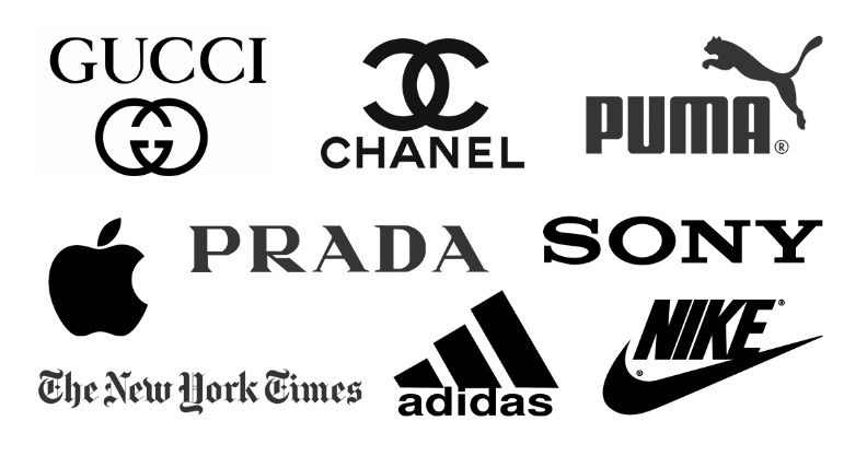 black and white logos