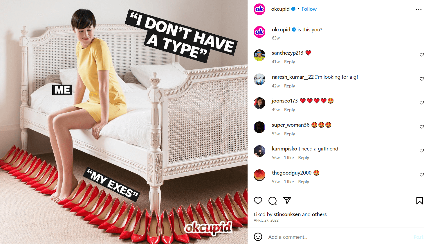 OKCupid's Instagram