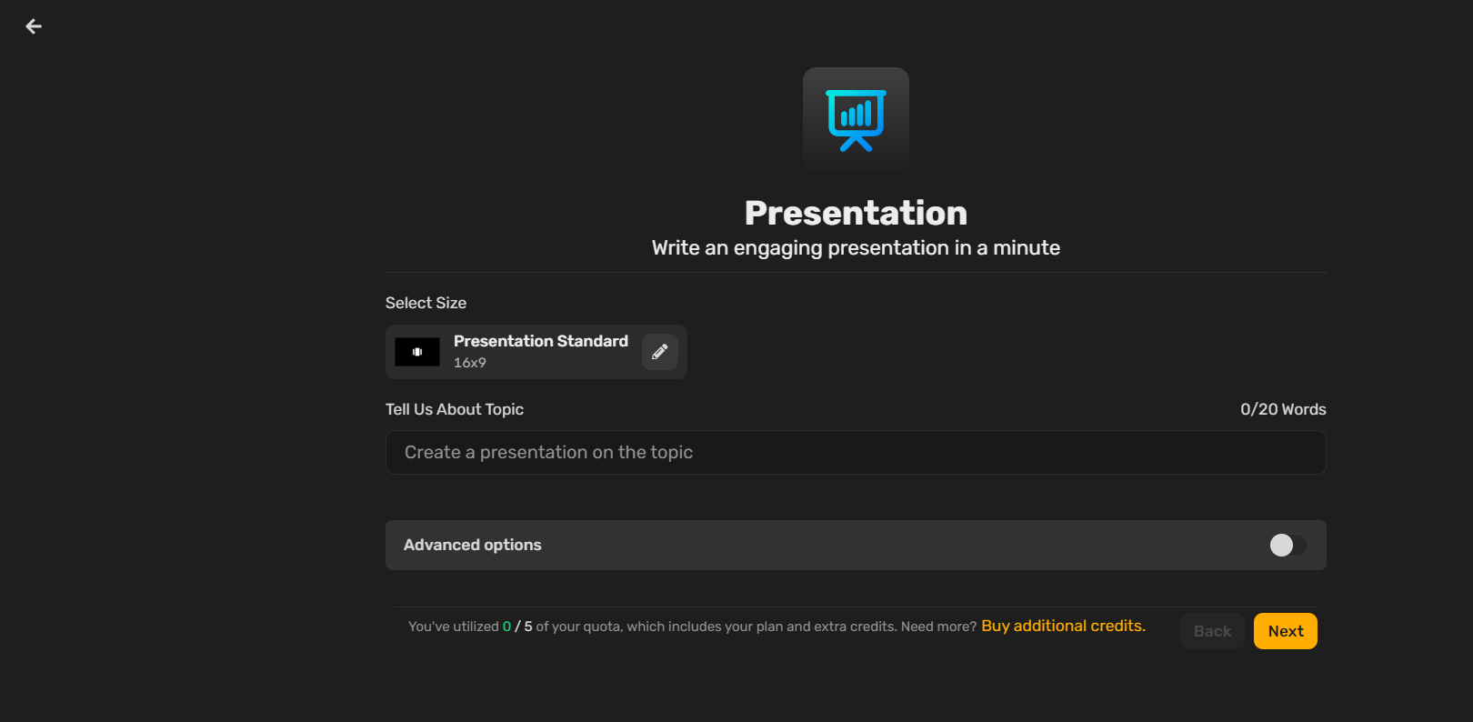 customizable presentation in seconds for you