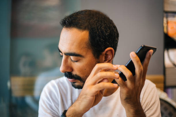 blind man using phone blind man using phone