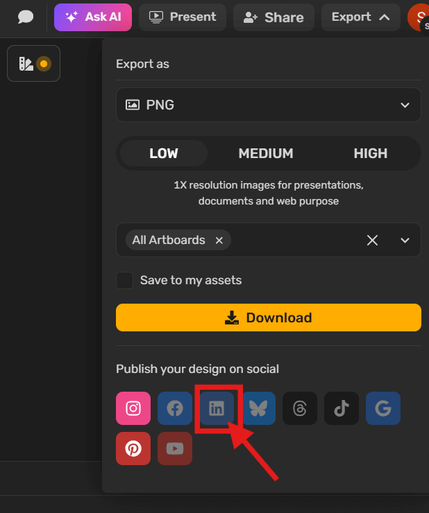 Export and Share carousel posts on LinkedIn directly