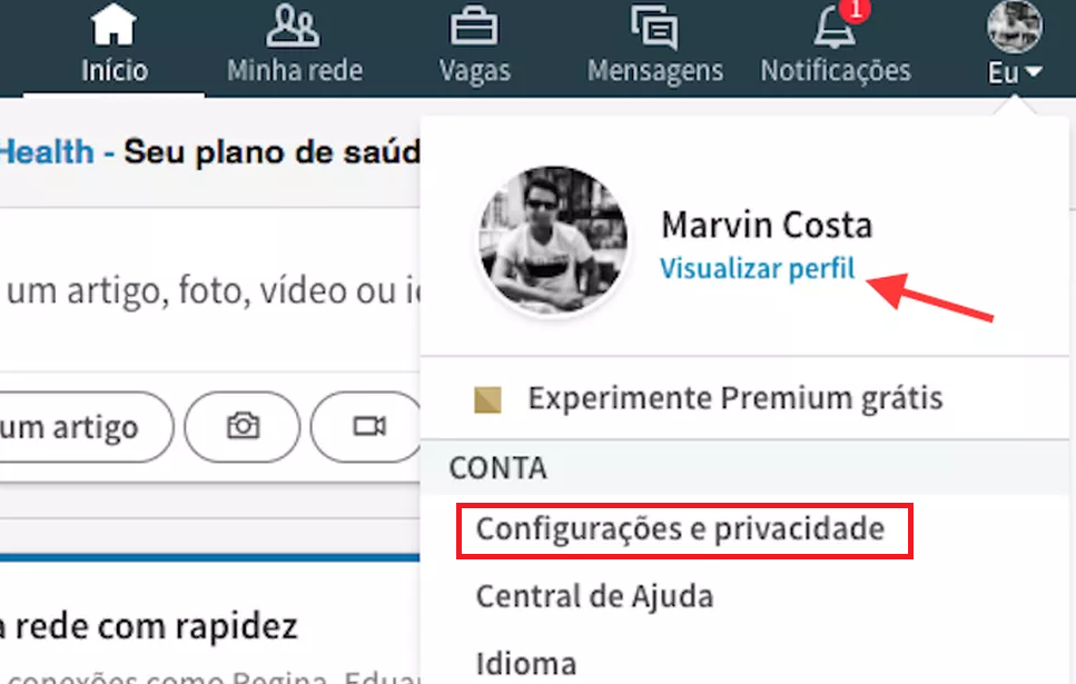 configurações e privacidade configurações e privacidade
