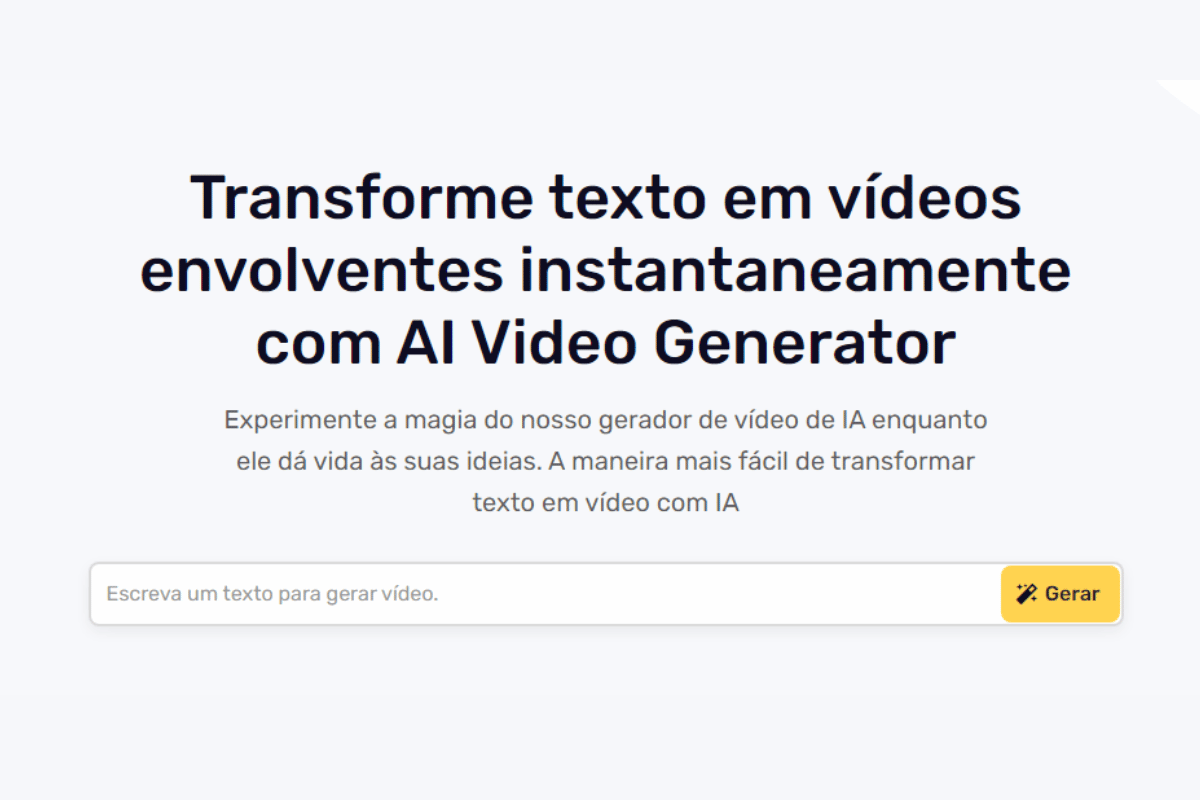 Crie vídeos com o AI video generator
