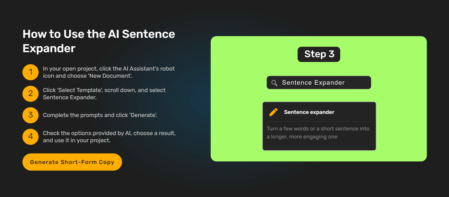 how to use sentence expander how to use sentence expander