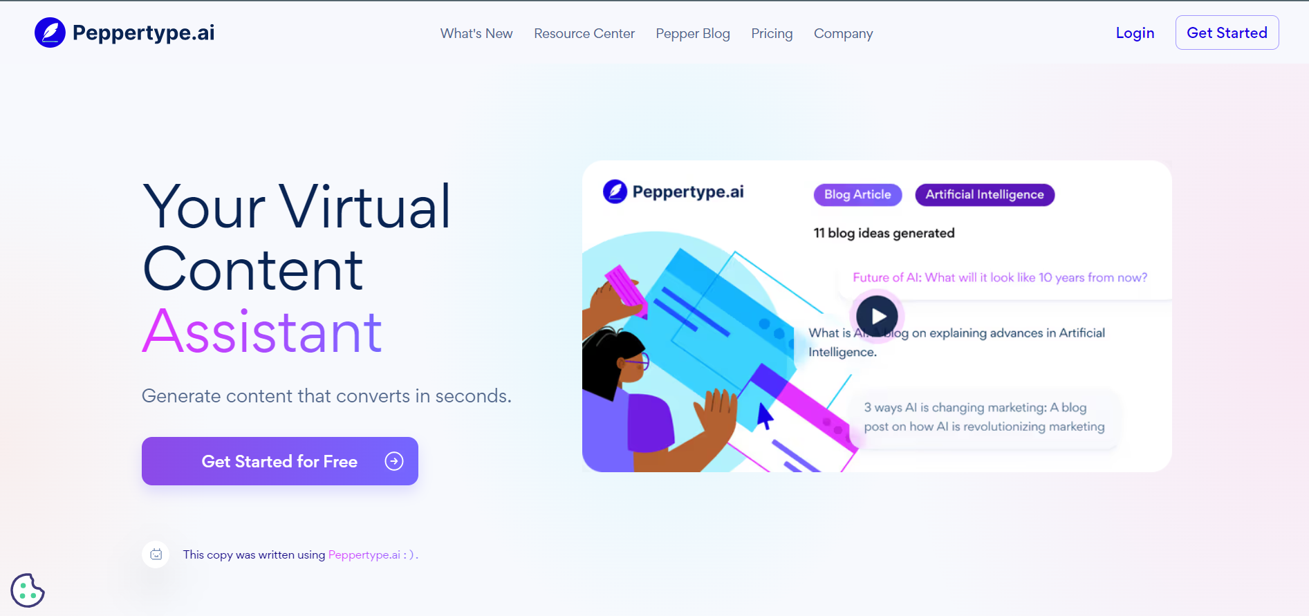 Peppertype AI Virtual Content Assistant