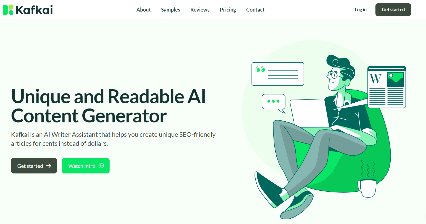 Kafkai AI landing page