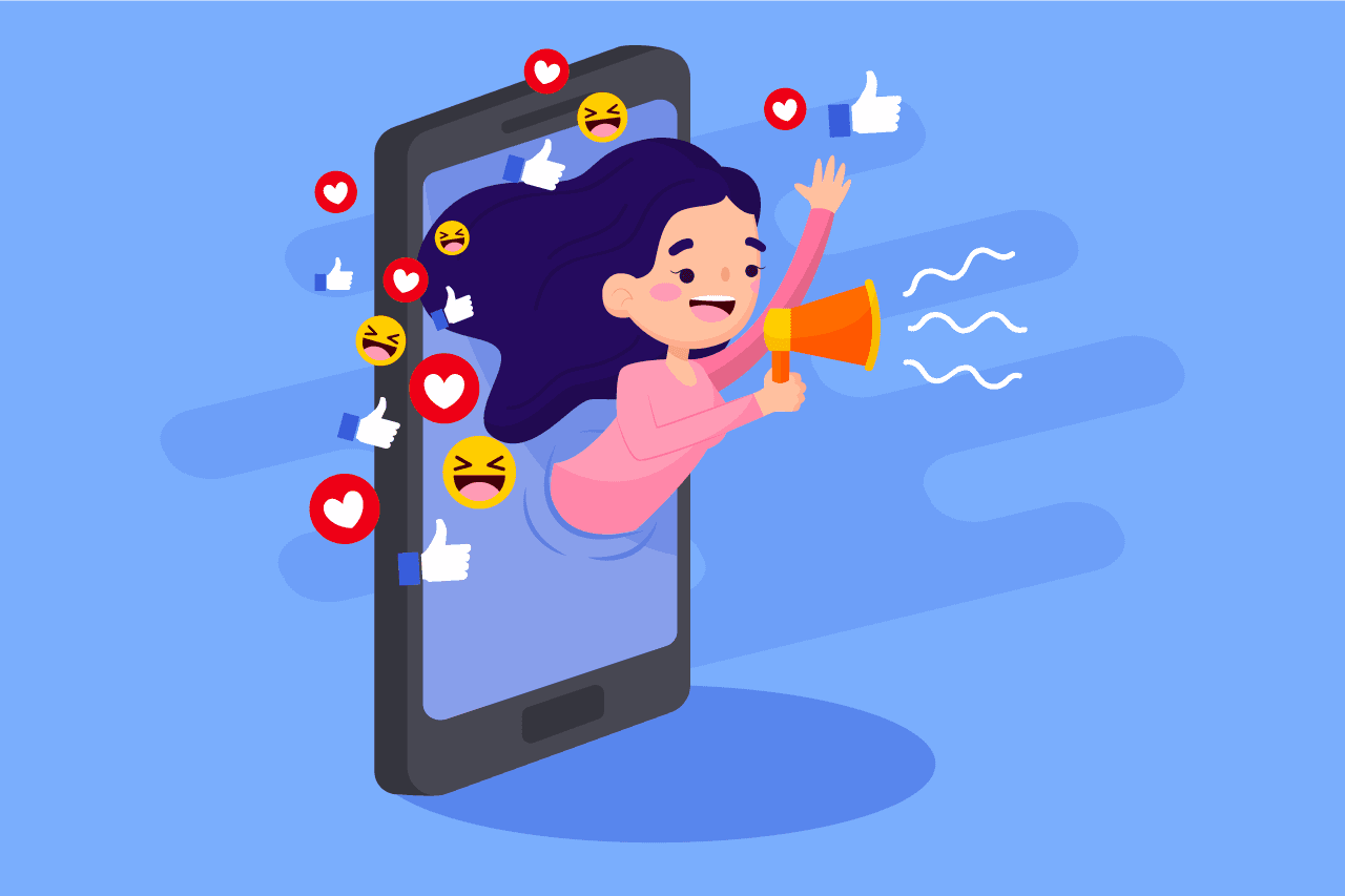 ilustracion de manejo humano de redes sociales