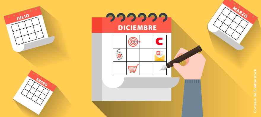 Calendario de publicaciones anuales en redes sociales