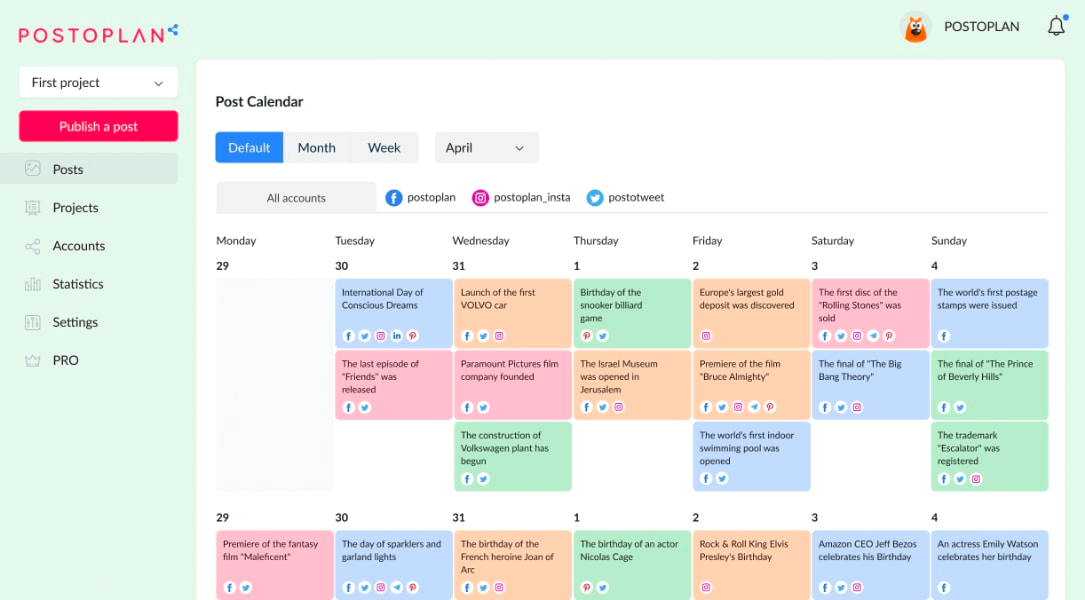 Parrilla de programación de contenidos