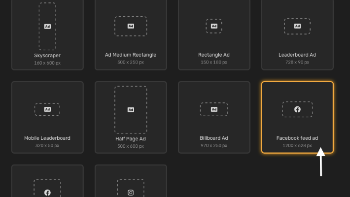 ad examples with sizes ad examples with sizes